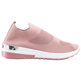 SHELOVET Scarpe da ginnastica senza lacci rosa
