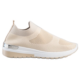 SHELOVET Scarpe da ginnastica senza lacci beige