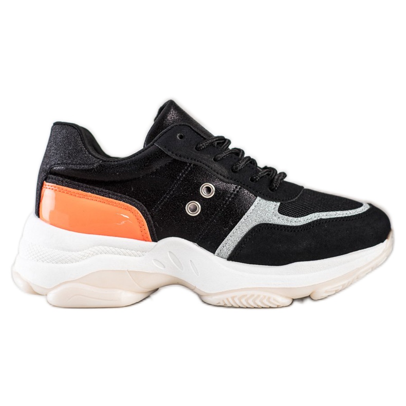 SHELOVET Comode sneakers alla moda nero arancia d'argento
