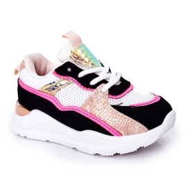 Scarpe Sportive Bambini Sneakers Neon Pink Game Time bianco nero rosa