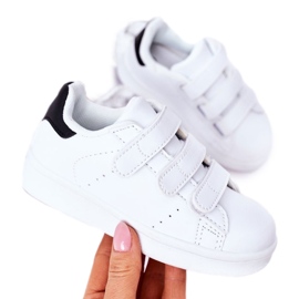 FR1 Scarpe sportive da bambino con velcro bianco e nero Fifi bianca