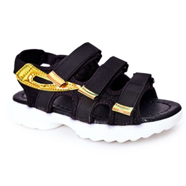 Sandali sportivi da bambino con velcro Black Flyn nero