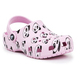 Zoccolo Crocs Classic Panda Print Jr 206999-6GD rosa
