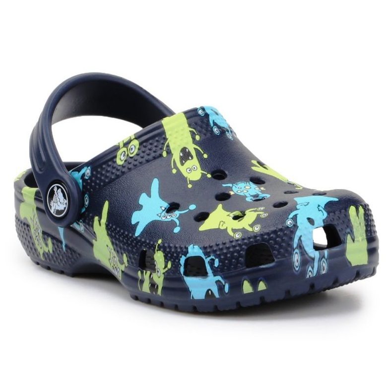 Zoccolo Crocs Classic Monster Print Jr 206833-410 blu navy