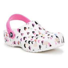 Zoccolo Crocs Classic Heart Print Jr 207000-100 bianco multicolore