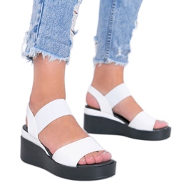 Sandali con zeppa bianchi di Wins bianco