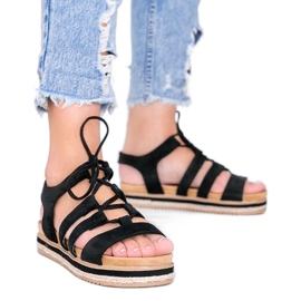 Sandali stringati Layla neri nero