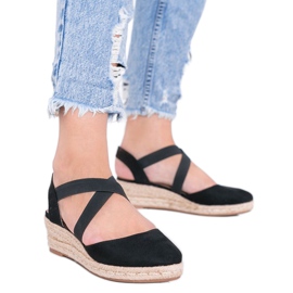 Espadrillas nere sulla zeppa Monic nero