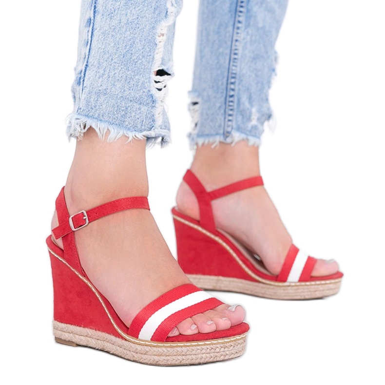 Espadrillas rosse sulla zeppa Mona rosso