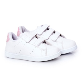 Sneakers Bambini Con Velcro Bianche e Rosa Cute Girl bianco bianco