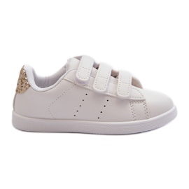 Sneakers Bambini Con Velcro Bianche e Oro Cute Girl bianco bianco
