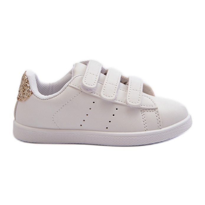 Sneakers Bambini Con Velcro Bianche e Oro Cute Girl bianca bianca