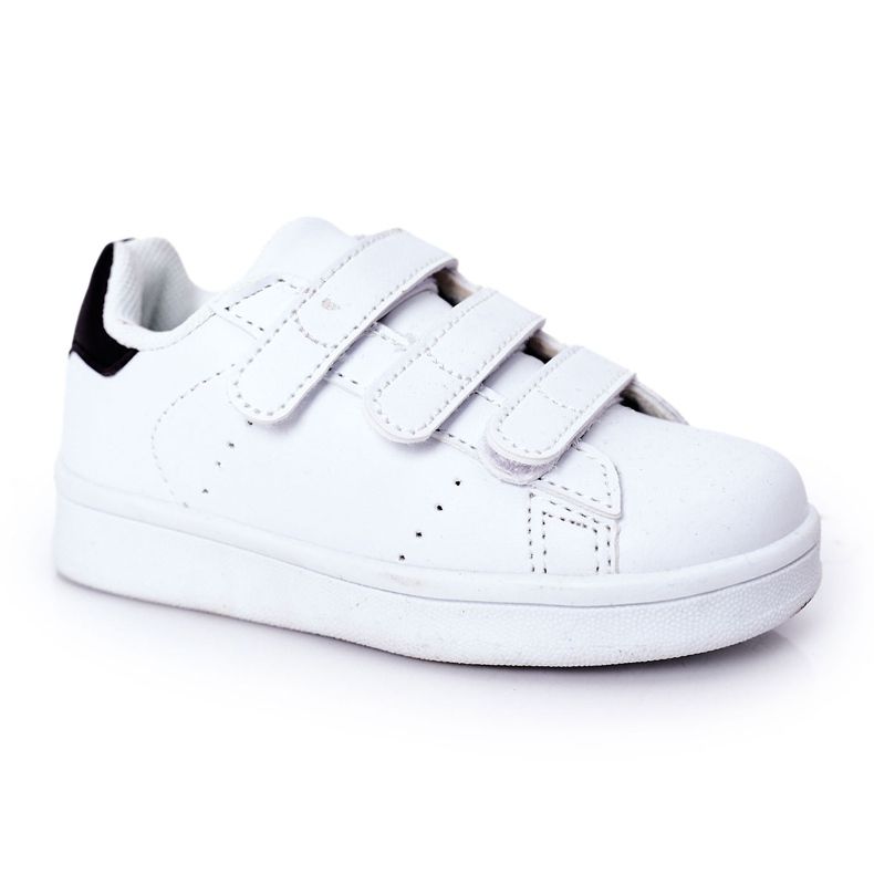 Sneakers da bambino California bianche e nere con velcro bianca