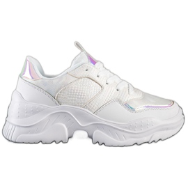 Weide Sneakers in ecopelle con stampa serpente bianco