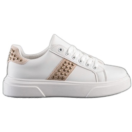 SHELOVET Scarpe Da Ginnastica Con Ornamenti beige bianco d'oro