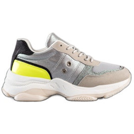 SHELOVET Comode sneakers alla moda argento multicolore