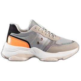 SHELOVET Comode sneakers alla moda d'argento multicolore