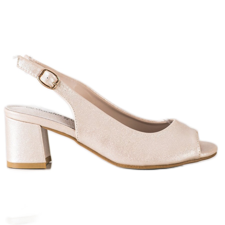 Goodin Sandali luccicanti dorati beige d'oro