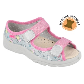 Sandalo Befado per bambina 869x154 rosa argento grigio