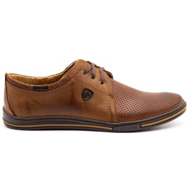 Polbut Scarpe in pelle maschile 343p Openwork Camel marrone