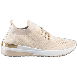 SHELOVET Comode scarpe da ginnastica slip-on beige