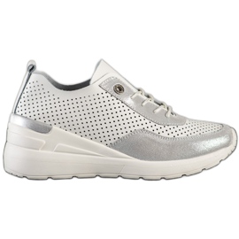 Goodin Sneakers con zeppa in pelle bianco