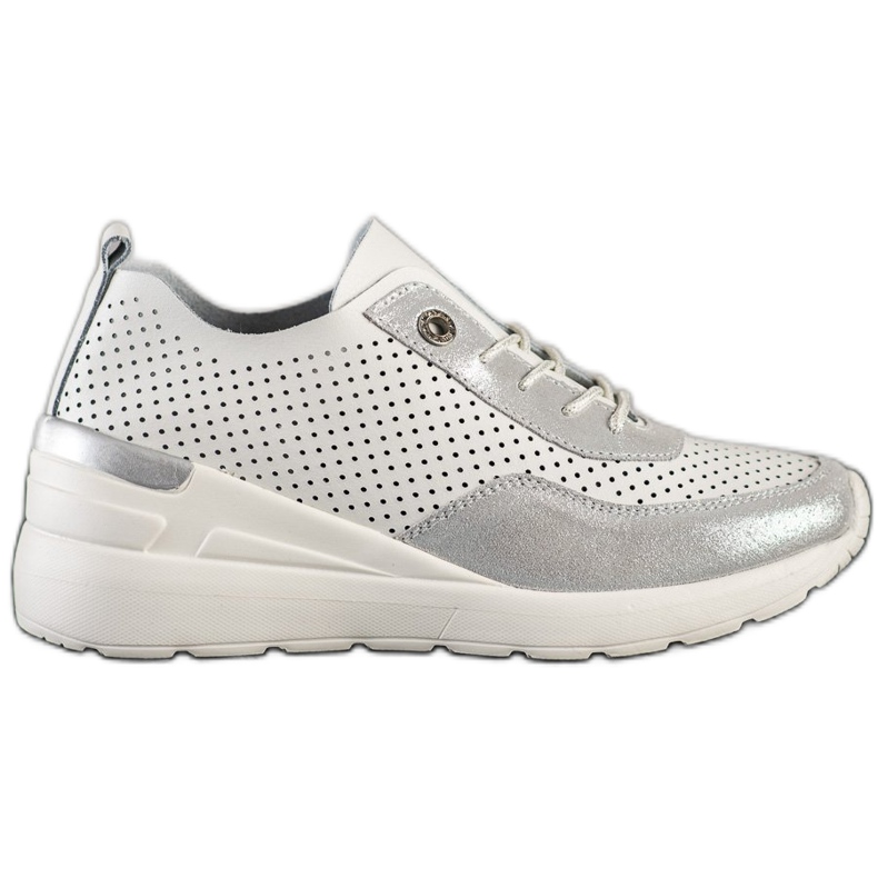 Goodin Sneakers con zeppa in pelle bianca