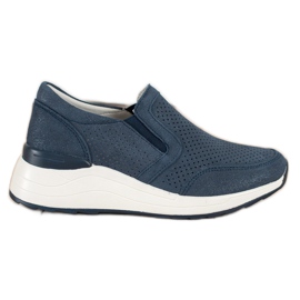 Goodin Sneakers In Pelle Con Glitter blu navy blu