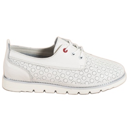 Goodin Scarpe traforate in pelle bianca