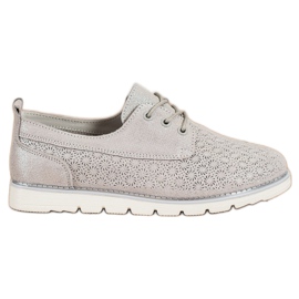 Goodin Scarpe traforate in pelle multicolore d'oro