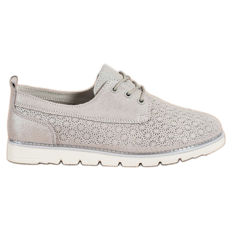 Goodin Scarpe traforate in pelle multicolore d'oro