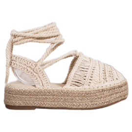 Small Swan Sandali espadrillas allacciati beige