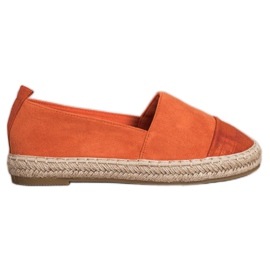 Bestelle Espadrillas in pelle scamosciata arancioni arancia