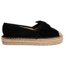 Mannika Espadrillas traforate con fiocco nero