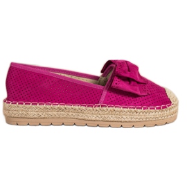Mannika Espadrillas traforate con fiocco rosa