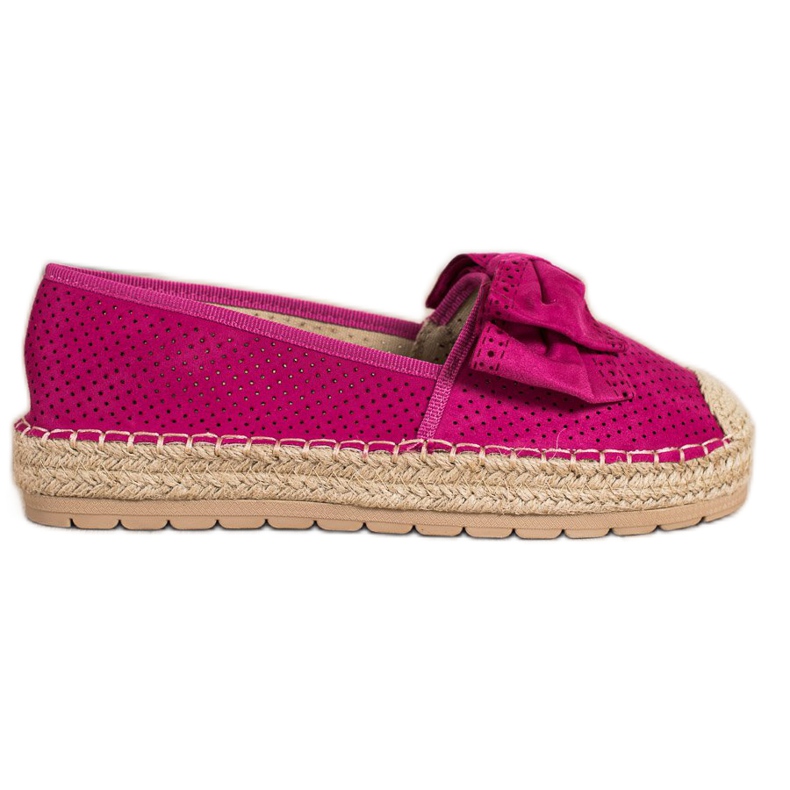 Mannika Espadrillas traforate con fiocco rosa