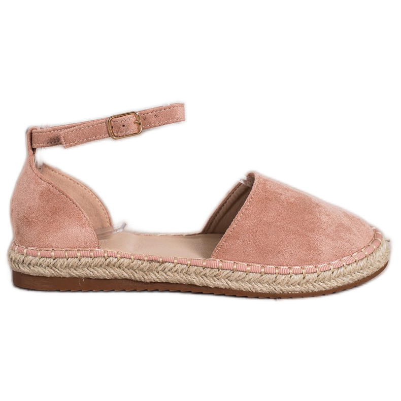 Small Swan Espadrillas comode in pelle scamosciata rosa