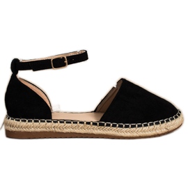 Small Swan Espadrillas comode in pelle scamosciata nero