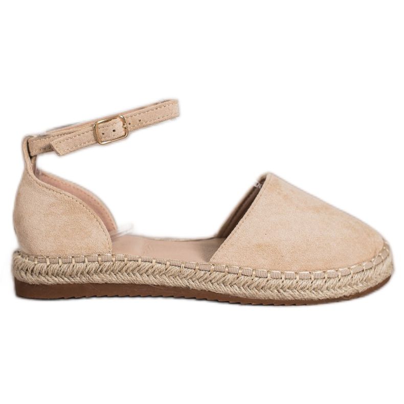 Small Swan Espadrillas comode in pelle scamosciata marrone