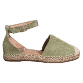 Small Swan Espadrillas verdi con fibbia verde