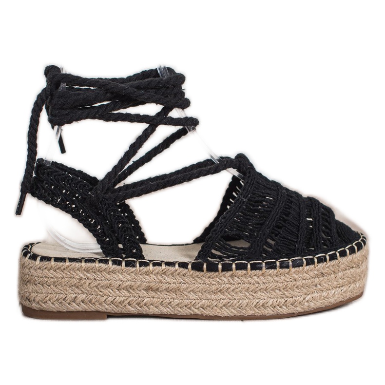 Small Swan Sandali espadrillas allacciati nero