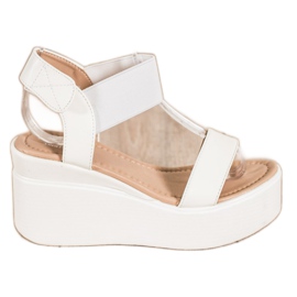 Small Swan Sandali con zeppa alla moda bianca