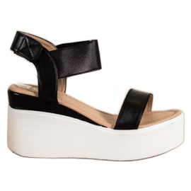 Small Swan Sandali con zeppa alla moda nero
