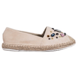 Gogo Espadrillas Con Cristalli beige