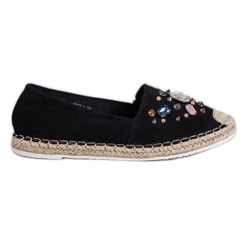 Gogo Espadrillas Con Cristalli nero