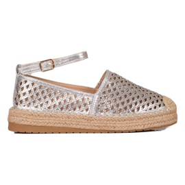 Gogo Espadrillas traforate con fibbia d'argento