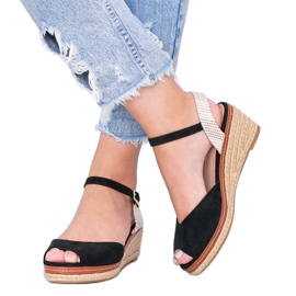 Espadrillas nere sulla zeppa Heis nero