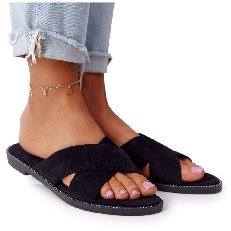 Pantofole Donna Velour Nere Edesa nero