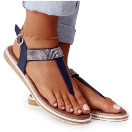 S.Barski Sandali Infradito Con Zirconi S. Barski 701-12 Navy Blue marrone blu navy