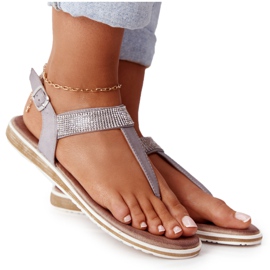 S.Barski Sandali Infradito Con Zirconi S. Barski 701-12 Grigio